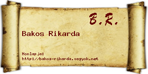 Bakos Rikarda névjegykártya